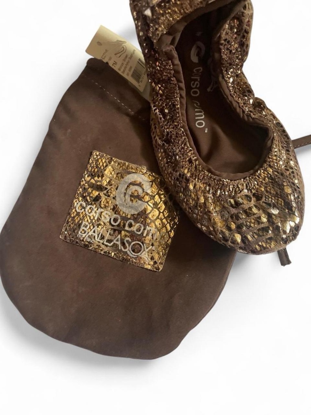 Mcbling Faux Snakeskin Leather Ballet Flats • Corso Como Ballasox • SIZE - 7 NWT